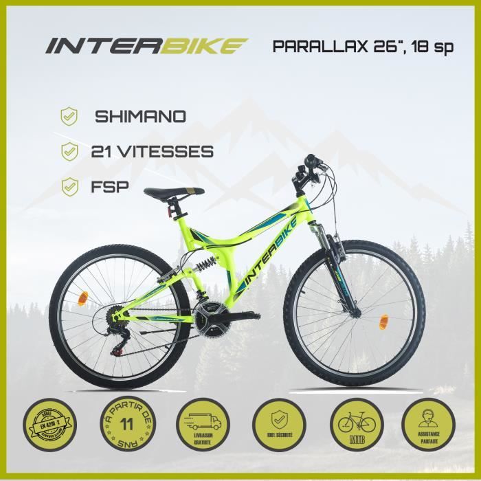 Velo Vtt Interbike Parallax 26 Pouces Vélo à Montagna VTT Shimano