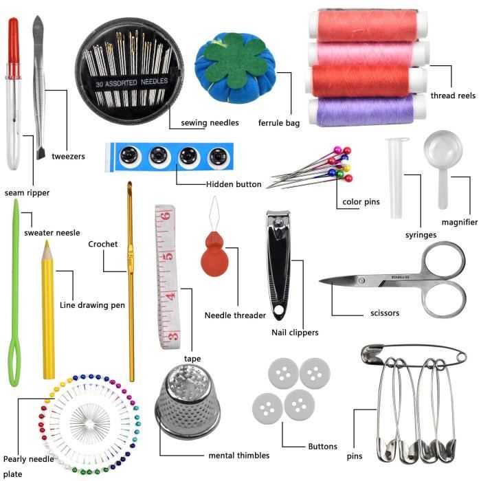 Kit De Couture 37 Pièces, Aiguilles Et Fils, Aiguilles à Coudre Avec