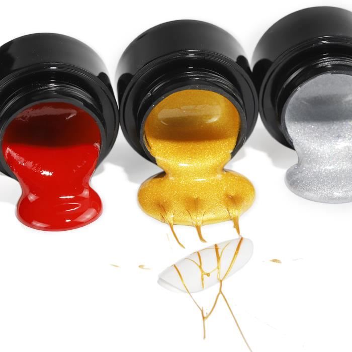 Gel D'Araignée 4 Couleurs Pour Nail Art, Peinture Élastique, Dessin