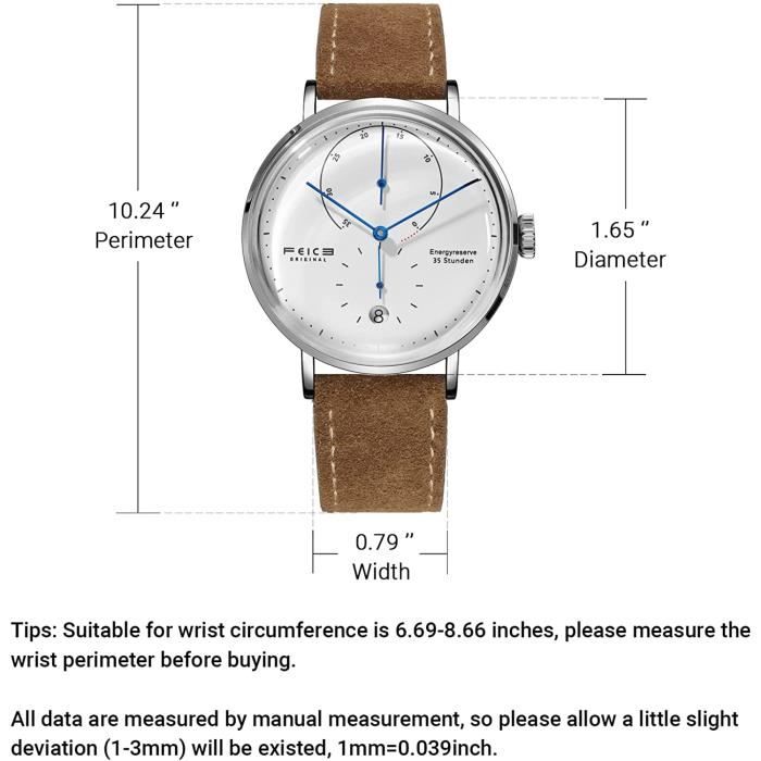 FEICE FM202 Montre automatique a mouvement mecanique verre bombe Bauhaus minimaliste pour homme avec calendrier 42 mm Achat vente montre Homme Cdiscount