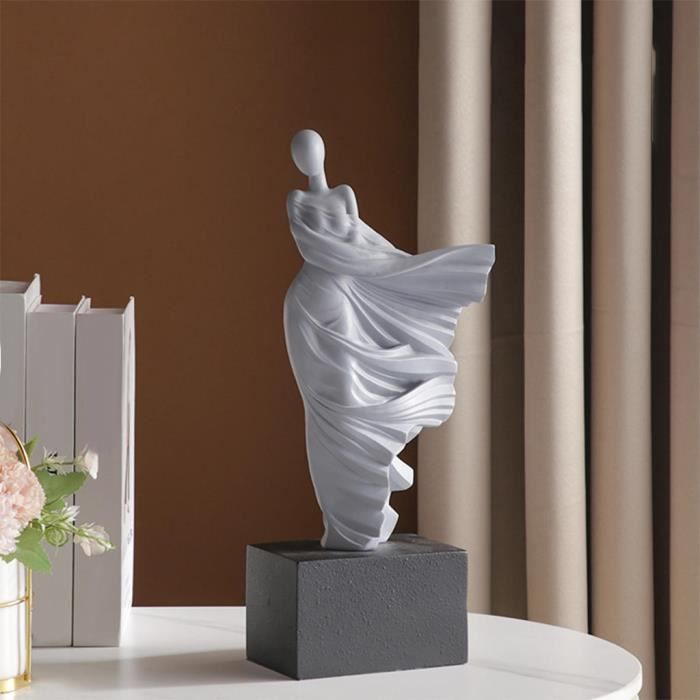 Petite Sculpture d'art moderne, artisanat plaqué argent, Statue de Style 8  couleurs avec résine pour la décoration de la maison