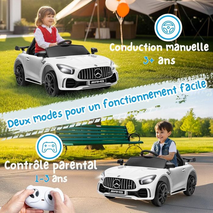 Voiture Électrique Enfant 12V LALAHO Porsche Cayenne | Télécommande 2,4G Parentale | Effets Lumineux Et Sonores | Blanche