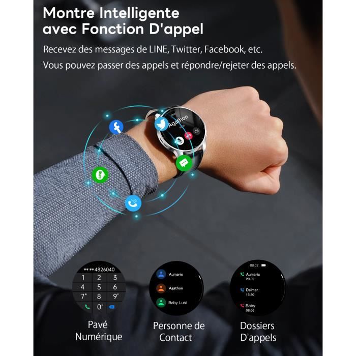 Montre Connectée Homme Tactile Bracelet en Metal Argent Sport  Multi-fonctions Montre GPS Fitness Tracker Cardiaque Fréquence - Cdiscount  Téléphonie