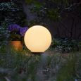 Boule lumineuse solaire LED Campinas en plastique blanc étanche-2