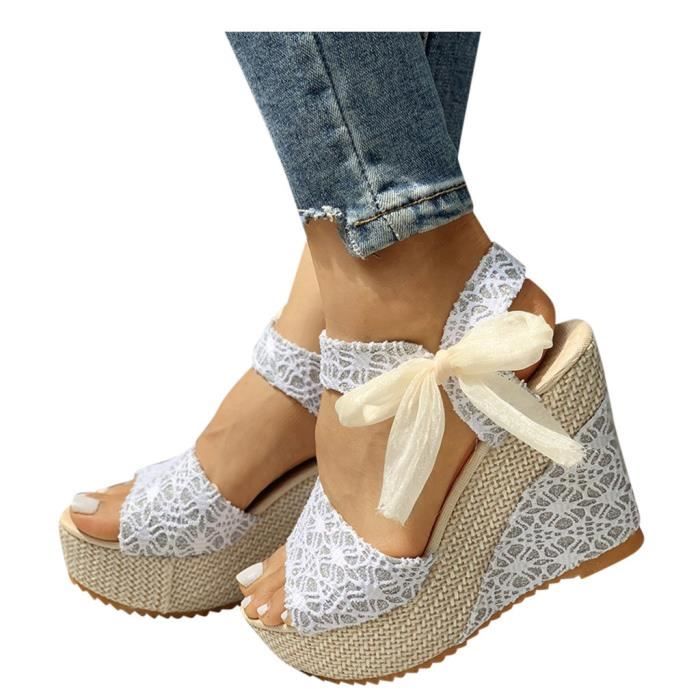 Nu pieds discount talons compensés