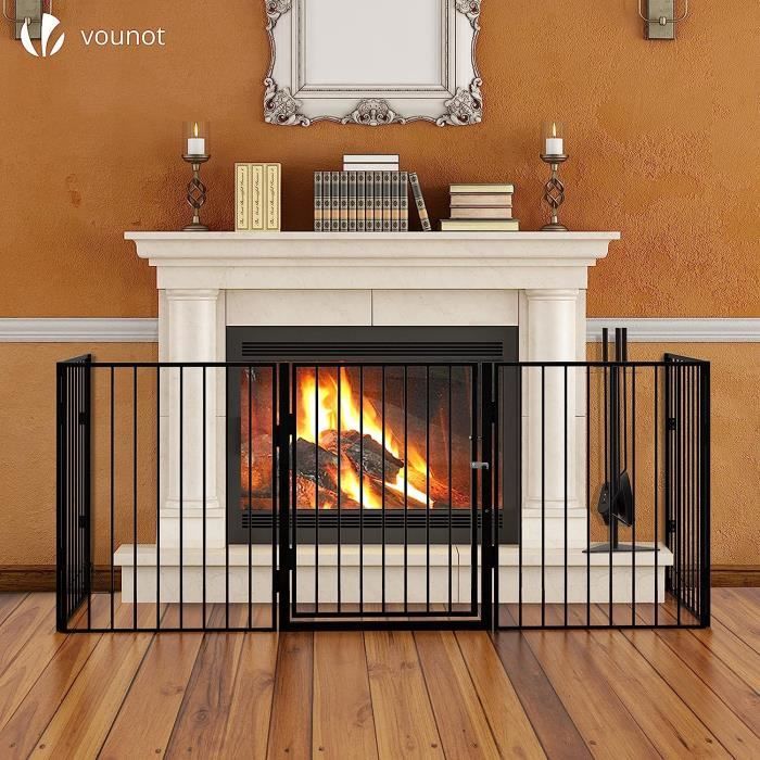 Barrière De Sécurité 300Cm 5 Éléments En Métal Barrière De Protection  Cheminée Xl Pare-Feu Sécurité Fixation Murale Et Au Sol[P111] - Cdiscount