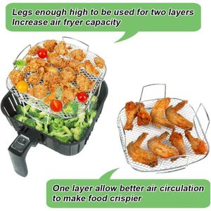 Plateau De Friteuse à Air 22,5 X 22,5 Cm, Antiadhésif Carré