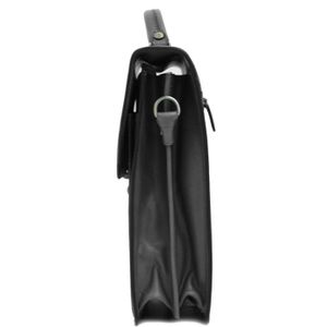 Cartable Cuir Katana Noir - Dimensions 42x34x15 Cm - Style Américain élégant
