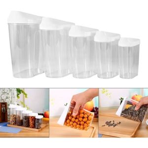 Lot De Boîtes Hermétiques Transparentes 2000ml Avec Poignée - Rangement Céréales, Alimentaires - Noir