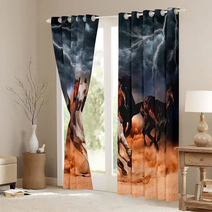 2 pièces - ensemble de rideaux de porte de fenêtre hippie à œillets