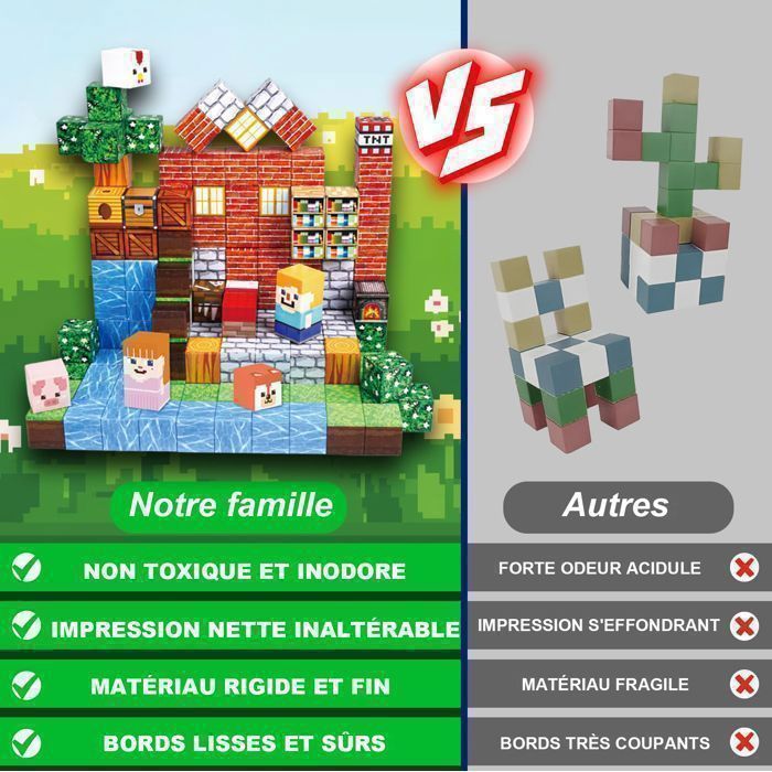 Blocs Magnétiques 150 Pièces – Couleurs Vives – Aimants Puissants – STEM – Jeu Construction 3 Ans+ – Cadeau Noël Anniversaire