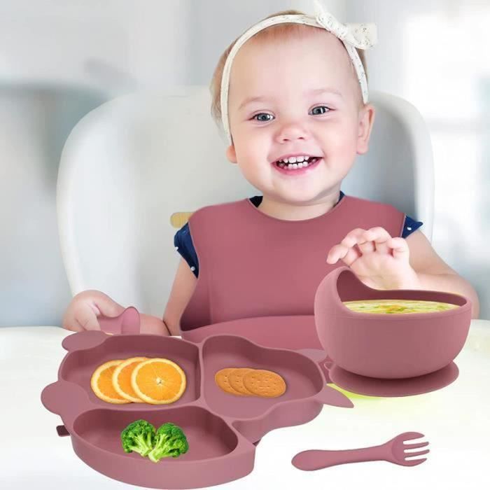 Cuillères pour bébé en silicone et ensemble d’alimentation à la fourchette