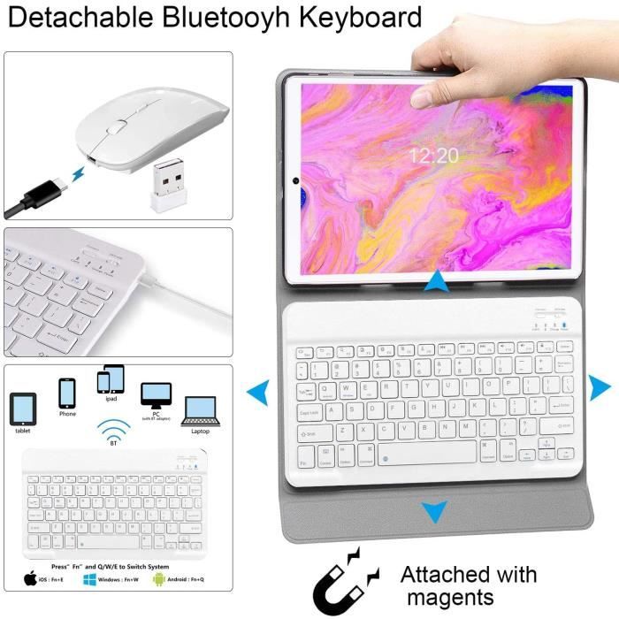 Tablette Tactile 64G 10.1”HD -Android 9.0-128GB-Double SIM+Double3