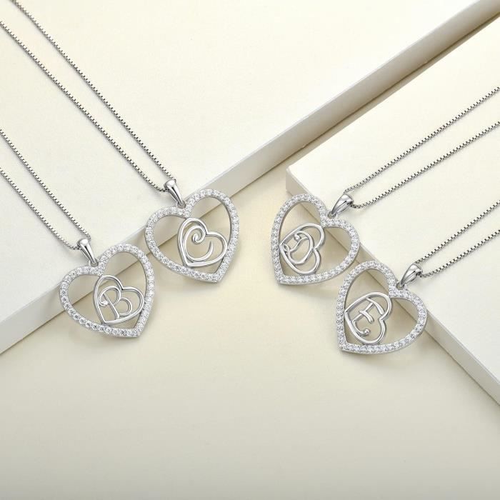 Pendentif Lettre Initiale En Acier Doré - Collier Chaîne De 50 Cm Pour Femmes Et Hommes - Toutes Lettres De A à Z Disponibles