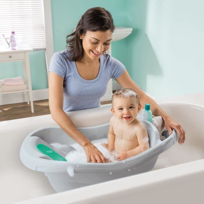 Summer By Ingenuity Baignoire Pliable 2 Positions – Baignoire Bébé Évier Ou Baignoire Adulte, 0-6 Mois