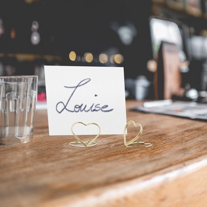 Porte-numéros De Table En Forme De Cœur - Lot De 48 - Doré - Pour Mariage, Anniversaire, événement Romantique