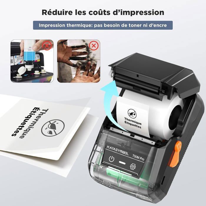 SUPVAN T50M Pro : Étiqueteuse Thermique Bluetooth Ultra Polyvalente – 20-50 Mm, +40 Polices, 150+ Modèles, 700+ Icônes, App Intuitive IOS/Android/PC