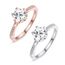 2PCs//Set Bijou Engagement Zircon Argent Plaqué Floral Alliance