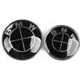 2 x  Noir BMW Logo Badge Embleme de Capot 82mm + Coffre74mm-0