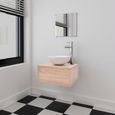 138Living•Meuble de salle de bain Meuble WC NEW - Colonne de Rangement Armoire Toilette 4 pcs avec lavabo et robinet Beige-0