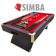 BILLARD AMERICAIN NEUF Snooker table de poll biljart salon 7 ft - NAPOLEONE table de billard, DIMENSIONS RÉGLEMENTAIRES, Rouge-0