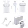 Ecouteur sans fil + kit pieton + micro ozzzo blanc pour Apple iPhone SE 2020-0
