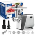 KNKA 7MAGIC Hachoir à Viande Électrique professionnel 3 en 1 - Avec 3 tailles de grille de hachage - Machine à saucisses