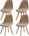 HOUSE OF HARLOW 1960 4Pcs Velours Housses de Chaise de Salle à Manger Scandinaves, Extensible Couverture de Chaise sans Accoudoirs - Kaki