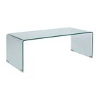 Table basse rectangulaire L110 cm en verre trempé transparent - Oviala