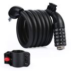 CLOUDSEMI Cadenas de Vélo, 120cmCâble Antivol pour Vélo/Scooter/Motos/Portail Vélo, avec 5 Chiffres Intelligente Code et vélo Titulaire -Noir