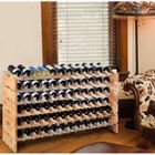 Porte-Bouteilles Empilable en pin pour 72 Bouteille Giantex-Étagère à Vin Modulable à 6 niveaux-Range Bouteille Stable 119x29x72 CM