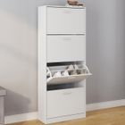 IDMARKET Meuble à chaussures 24 paires KLARK 4 portes blanc