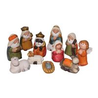 11 Figurines de Crèche de Noël 7,5cm, Nativité, Santon Crèche de Noël en Céramique