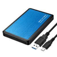 Boîtier Externe AuTech® USB 3.1 Type C pour Disque Dur SATA III II I HDD SSD - Noir - 2.5" - 10Gbps UASP