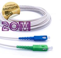 20m - Rallonge-Jarretiere Fibre Optique - SC APC vers SC UPC - Garantie 10 AnsCâble Fibre Optique Freebox