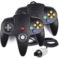 2PCS Manette De Jeu filaire contrôleur pour Nintendo 64 N64 système Gamepad noir