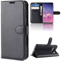 Housse étui Coque Pour Samsung Galaxy S10 plus 6.4 Noir Portefeuille PU Cuir Flip Case Cover