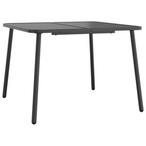 TABLE DE JARDIN  QUT Table de jardin anthracite 100x100x71 cm acier 98666