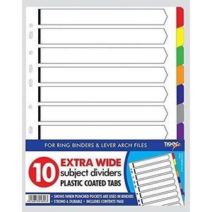 INTERCALAIRE A4 10 intercalaires Extra Large Index Tab du Packa