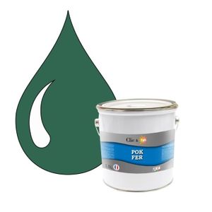 PEINTURE - VERNIS POK FER : Peinture glycéro Fer Antirouille métaux 2,5L - RAL 6000 Vert patine