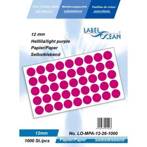 Lot 3000 Pastilles Adhésives Multicolores 25mm - Étiquettes Rondes Code Couleur 6 Rouleaux
