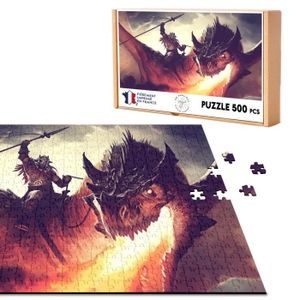 PUZZLE Puzzle Classique 500 pièces Dragon Crache Feu Fant