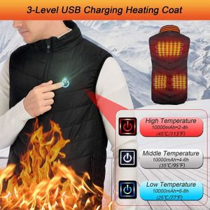 Bseical - Gilet chauffant USB, électrique pour homme/femme, gilet chauffant  lavable, avec 3 niveaux de chaleur, gilet chauffant pour moto, pêche, ski,  Noir , XL : : Mode