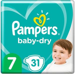 COUCHE LOT DE 2 - PAMPERS : Baby Dry Géant - Couches taille 7 (15kg+) 30 couches