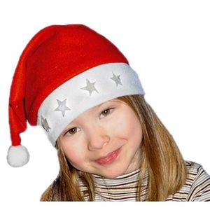 Etoiles blanches ou rouges 1 Bonnet de Noël lumineux en feutrine rouge Noël