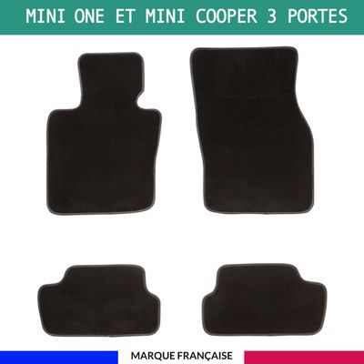 Tapis De Sol Velours Noir Pour Mini Cooper II R57 (2006-2013) - Lot De 4 Pièces, Facile à Installer
