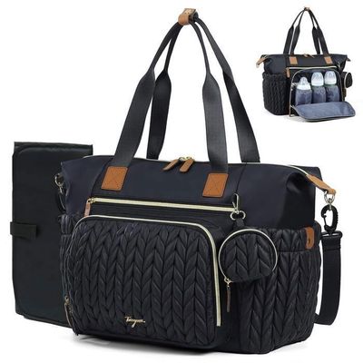 Sac à Langer Grande Taille RUVALINO - Fourre-Tout Isotherme Avec Sangles Poussette Gris