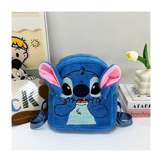 Sac à Dos Stitch Disney - Polyester Doux Pastel - Dimensions 27x22x8 Cm - Pour Enfant