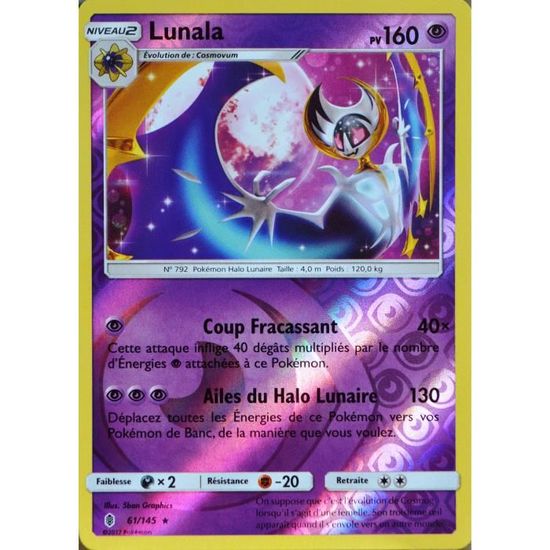 Toys Hobbies 160 Pv Pokemon 61 145 Lunala Sl2 Gardiens Ascendants Penbrynmynach Co Uk