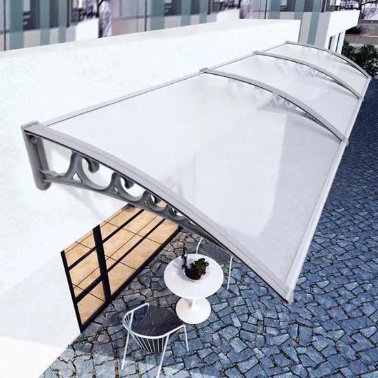 Marquise De Porte Acier Et Acrylique Aquila 2050 Gris (2,05 M) - Canopia